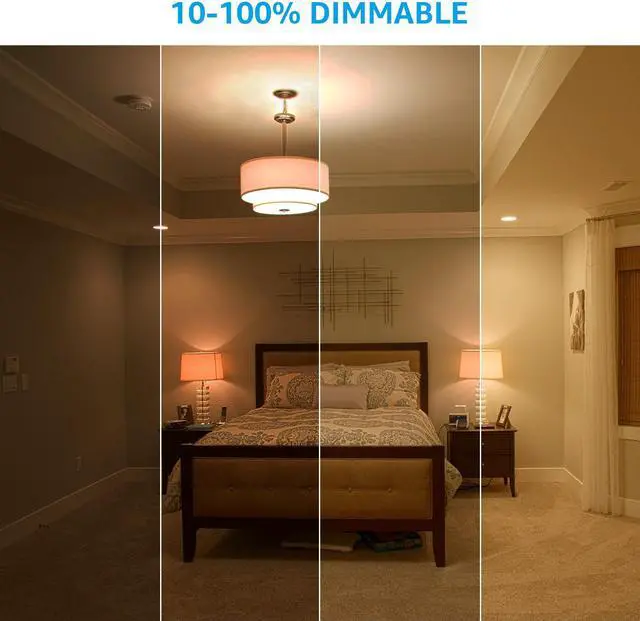 Alt view image 2 of 6 - Dimmable A19 LED Light Bulb, 9.5W (60W Incandescent Equivalent), 2700K Soft White, 800lm, E26 Base, UL & ENERGY STAR Listed 6000K