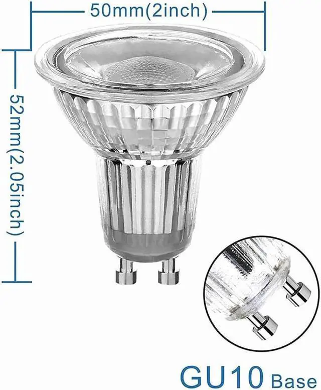 Alt view image 7 of 7 - Dimmable LED GU10 Spot Light Bulb, 5.3W (50W equivalent), 3000K Warm White, 380 Lumens, UL and Energy Star Certified, Pack of 6