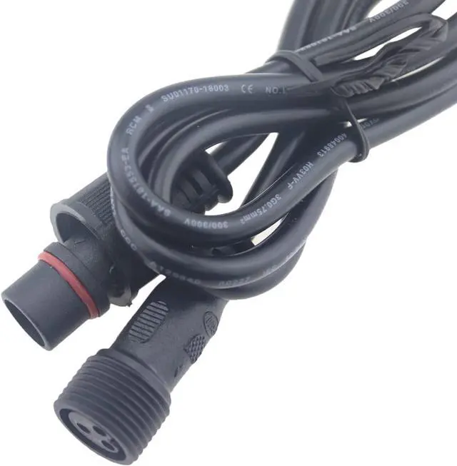 Alt view image 4 of 6 - 1Pack 3M 9.84ft 3 Pin Extension Cable Wire Waterproof with Male and Female Connectors 0.75mm² for Car, Truck, Boat,Indoor/Outdoor LED Pixel Strip String Light