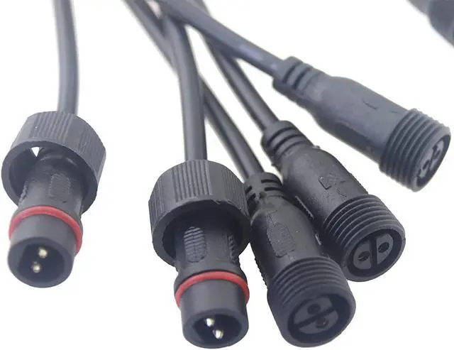 Alt view image 4 of 7 - 5 Pairs 2pin Waterproof Electrical Connector IP65 Male Female Connectors with 18AWG 0.75m² Extension Cable for Car Truck Boat Indoor/Outdoor LED Pixel Strip String Light