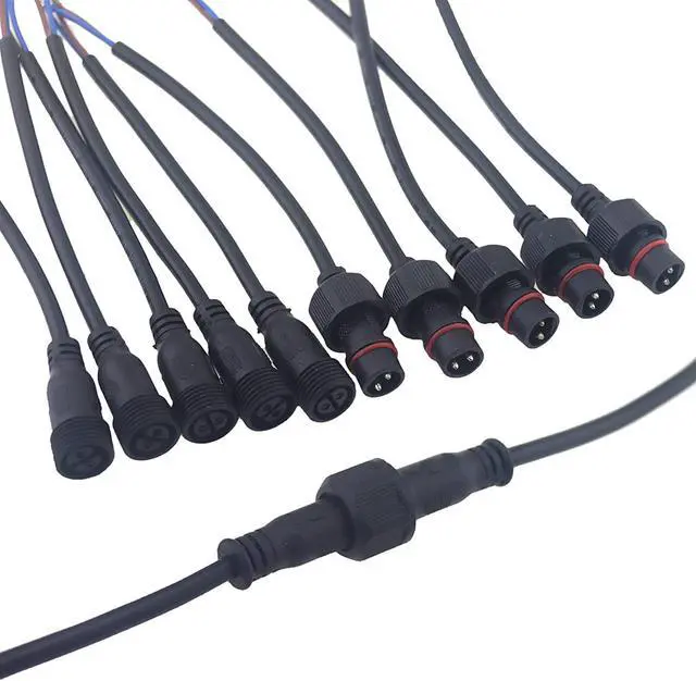 Alt view image 3 of 7 - 5 Pairs 2pin Waterproof Electrical Connector IP65 Male Female Connectors with 18AWG 0.75m² Extension Cable for Car Truck Boat Indoor/Outdoor LED Pixel Strip String Light