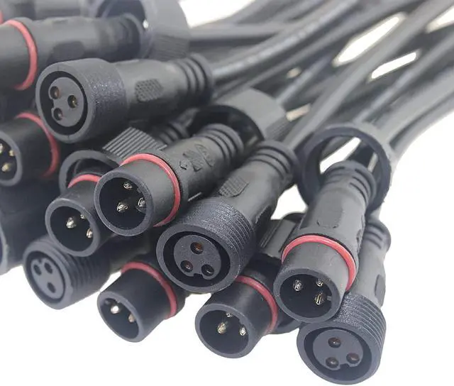 Alt view image 6 of 7 - 5 Pairs 3Pin Waterproof Electrical Connector IP65 Male Female Connectors with 18AWG 0.75m² Extension Cable for Car Truck Boat Indoor/Outdoor LED Pixel Strip String Light
