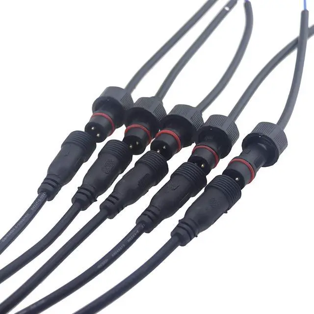 Main image of 5 Pairs 2pin Waterproof Electrical Connector IP65 Male Female Connectors with 18AWG 0.75m² Extension Cable for Car Truck Boat Indoor/Outdoor LED Pixel Strip String Light