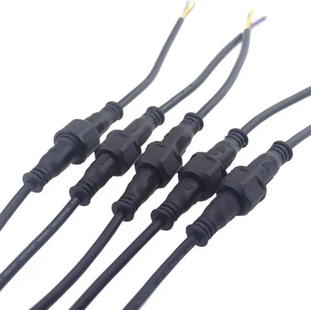 Main image of 5 Pairs 3Pin Waterproof Electrical Connector IP65 Male Female Connectors with 18AWG 0.75m² Extension Cable for Car Truck Boat Indoor/Outdoor LED Pixel Strip String Light