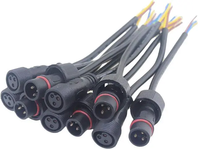 Alt view image 3 of 7 - 5 Pairs 3Pin Waterproof Electrical Connector IP65 Male Female Connectors with 18AWG 0.75m² Extension Cable for Car Truck Boat Indoor/Outdoor LED Pixel Strip String Light