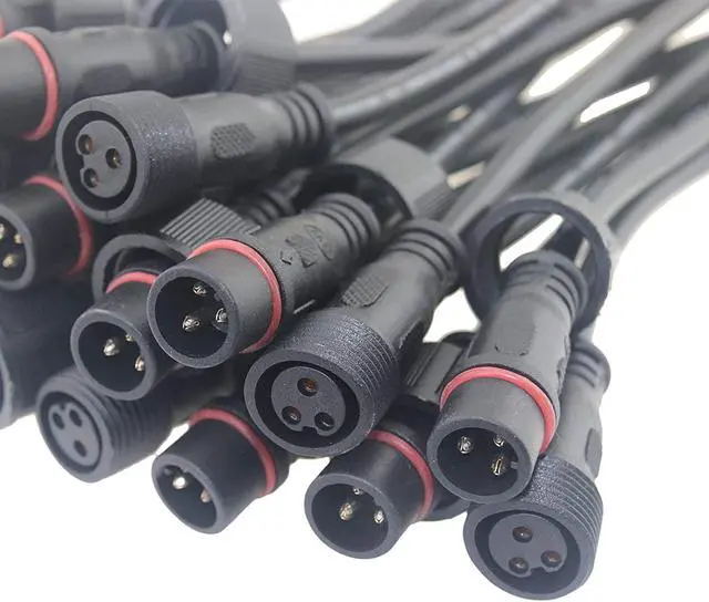 Alt view image 6 of 6 - 1Pack 3M 9.84ft 3 Pin Extension Cable Wire Waterproof with Male and Female Connectors 0.75mm² for Car, Truck, Boat,Indoor/Outdoor LED Pixel Strip String Light