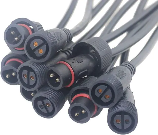 Alt view image 5 of 7 - 5 Pairs 2pin Waterproof Electrical Connector IP65 Male Female Connectors with 18AWG 0.75m² Extension Cable for Car Truck Boat Indoor/Outdoor LED Pixel Strip String Light