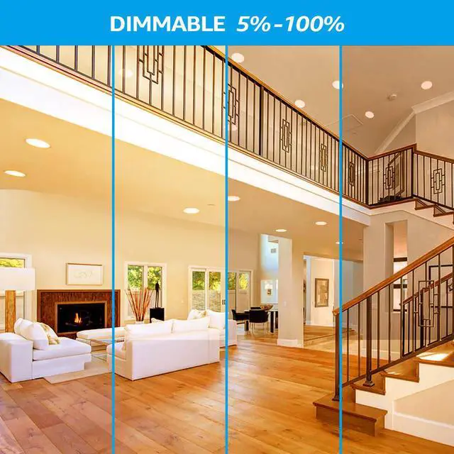 Alt view image 6 of 7 - OmaiLighting 18W 8 Inch Ultra-Thin Recessed Ceiling Light with Junction Box, 2700K Soft White, 120W Eqv. Dimmable IC-rated Downlight, 1440lm, ETL & Energy Star Certified Slim Panel Light, Pack of 6
