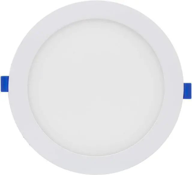 Alt view image 4 of 6 - OmaiLighting 8 in. Slim Round LED Downlight, Flat Panel Light Fixture, Dimmable Recessed Canless IC Rated, 1250 Lumens, Warm White 2700K, 18 Watt, Junction Box Included
