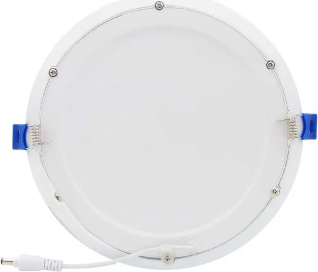 Alt view image 5 of 6 - OmaiLighting 8 in. Slim Round LED Downlight, Flat Panel Light Fixture, Dimmable Recessed Canless IC Rated, 1250 Lumens, Warm White 2700K, 18 Watt, Junction Box Included