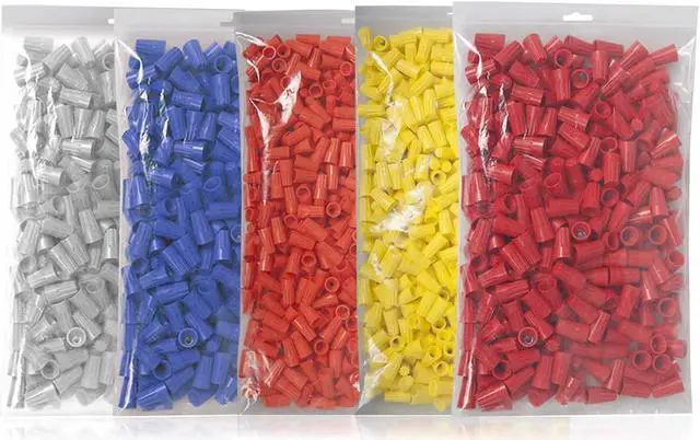 Main image of OmaiLighting Electrical Wire Connector Pack Bundle - Orange 500, Yellow 500, Red 250, Blue 1000, Gray 1000