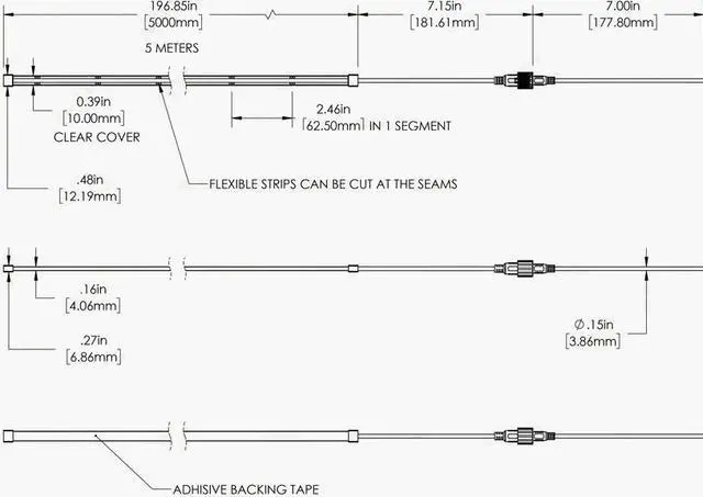 Alt view image 7 of 7 - OmaiLighting 5m White COB LED Strip Light - COB Series LED Tape Light - High CRI - 24V - IP65