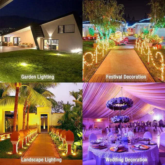 Alt view image 6 of 7 - LED Flood Lights RGB Color Changing Outdoor 200W Equivalent,25W Bluetooth Smart Floodlights RGBW APP Control, IP66 Waterproof,16 Million Colors 20 Modes for Landscape Garden Stage Lighting(2 Pack)
