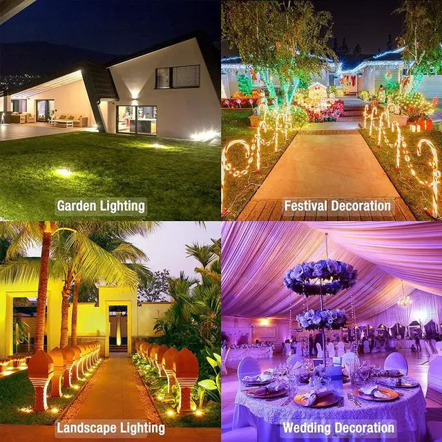 Alt view image 7 of 7 - Led Flood Light Outdoor Color Changing Led Stage Landscape Lighting, 50W RGB Bluetooth Smart Floodlights Outdoor APP Control,16 Million Colors,Timing,Music Sync, IP66 Waterproof US 3-Plug (2 Pack)