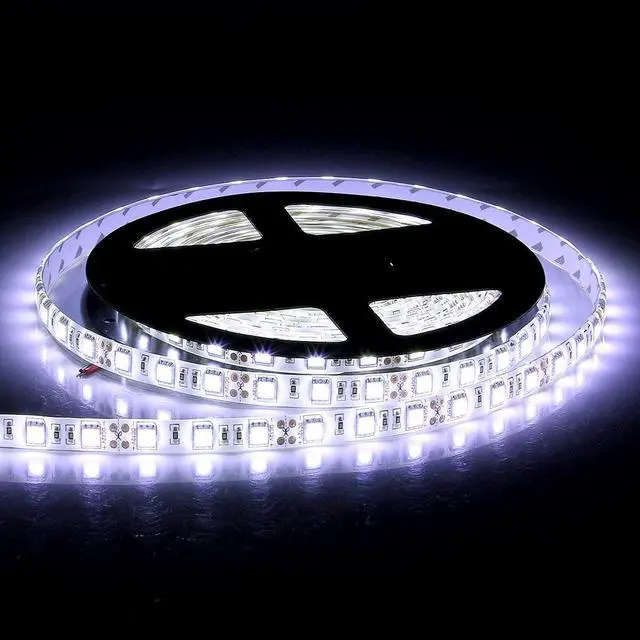 Alt view image 4 of 7 - OmaiLighting LED Light Strip, 16.4ft/5M SMD 5050 60Leds/M Cool White Waterproof Led Flexible Flash 300 LEDs Rope Lights