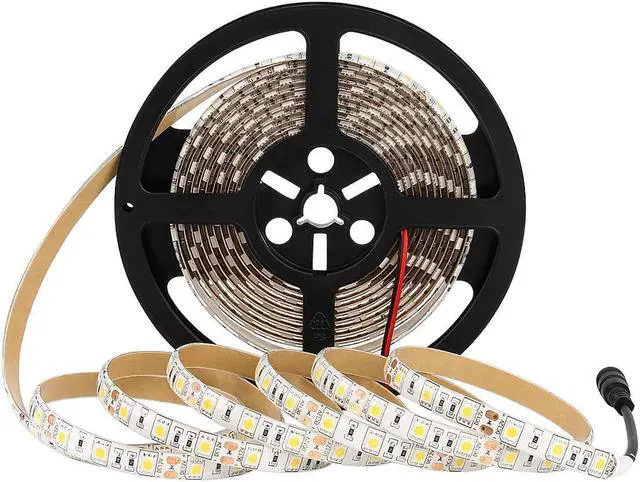 Main image of OmaiLighting LED Light Strip, 16.4ft/5M SMD 5050 60Leds/M Cool White Waterproof Led Flexible Flash 300 LEDs Rope Lights