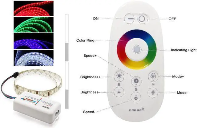 Alt view image 6 of 6 - 2.4G Wifi Compatible RGB LED Controller w/ Wireless RF Remote and Wifi Phone Adapter