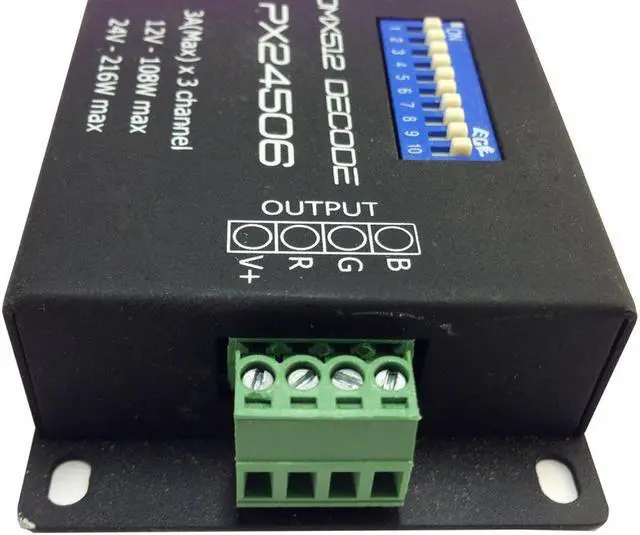 Alt view image 2 of 7 - DC12-24V 3 Channels DMX 512 Decoder - DMX Driver Controller for LED Lights and DMX Devices