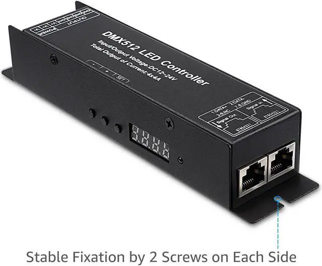 Alt view image 2 of 7 - 4 Channel DMX Digital Tube DMX512 Decoder, Effective 4 Channel Output, 12-24V LED Light Converter, 44A Constant Current, RGBW/ CCT