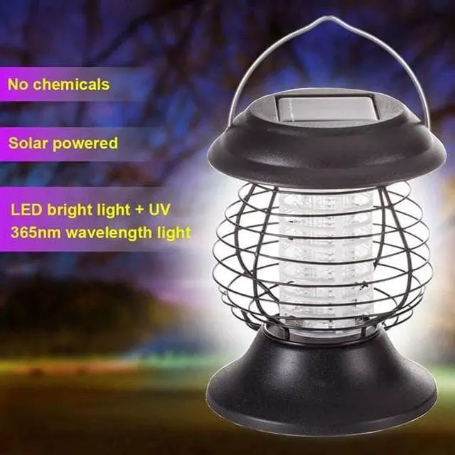 Alt view image 2 of 7 - OmaiLighting Solar Fly Trap Light Mosquito Killer Lamp Insect Bug Zapper UV Lamp Outdoor Light For Patios Gardens Camping Tents