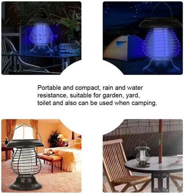 Alt view image 6 of 7 - OmaiLighting Solar Fly Trap Light Mosquito Killer Lamp Insect Bug Zapper UV Lamp Outdoor Light For Patios Gardens Camping Tents