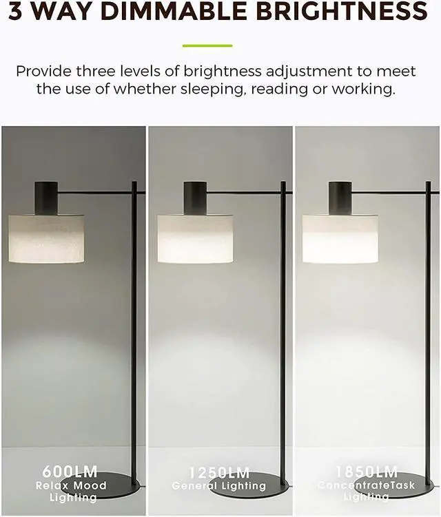 Alt view image 4 of 7 - LED 3-Way A21 Light Bulbs, Bedside Lamp Bulbs, Energy Star & UL-Listed,  50/100/150W Equivalent, Dimmable E27 Base LED Light Bulb for Floor Lamp, Table Lamp, Desk Lamps, Pack of 2 6000K