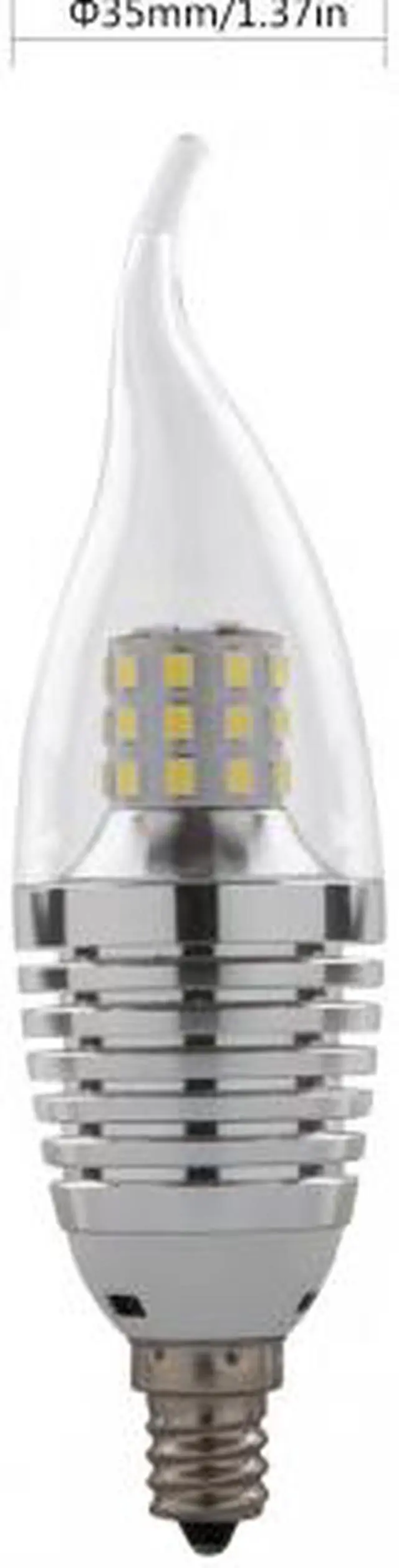 Alt view image 3 of 3 - 6-Pack Warm White LED Candelabra Bulb Dimmable 6w for 40 - 60w Replacement Candelabra Base E12 Candelabra LED Light Bulbs