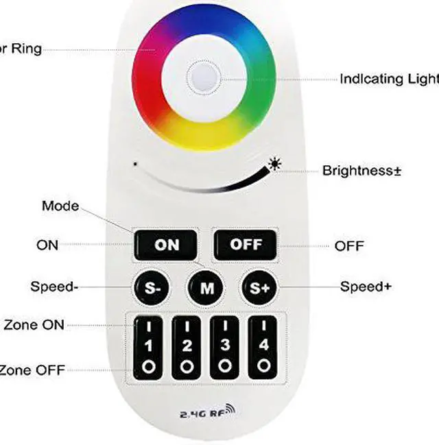 Alt view image 2 of 7 - WiFi Compatible RGB+White Controller Kit: 4pcs RGBW Multi Zone Controllers + RF Remote - 4-zone RGBW LED Controller - Compatible with Smartphone/Tablet PC (Hub not included)