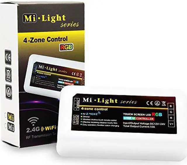 Alt view image 5 of 7 - WiFi Compatible RGB+White Controller Kit: 4pcs RGBW Multi Zone Controllers + RF Remote - 4-zone RGBW LED Controller - Compatible with Smartphone/Tablet PC (Hub not included)
