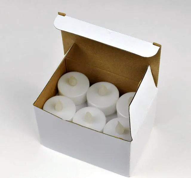 Alt view image 3 of 5 - omailighting  [longest lasting] battery powered no flame flashing LED Tea Light Candle (12 Pack) twelve pack