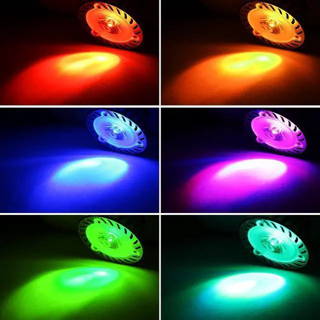 Alt view image 5 of 6 - 3-in-1 RGB Multi Color MR16 LED Spotlight Kit 38 Degree Beam Angle Color Changing MR16 Light Bulb GU5.3 Base w/ 24-Key IR Remote and Memory Function, Clear Lens for Accent, Decorative Lighting