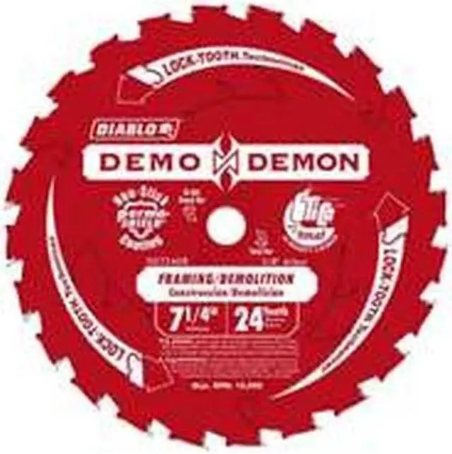 Alt view image 2 of 8 - Freud 7-.25in. 24T Diablo Demo Demon Framing & Demolition Saw Blade D0724DA