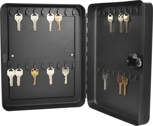 Alt view image 6 of 20 - Barska Key Cabinet, Wall Mount, 36 Keys Matte Steel AX11820