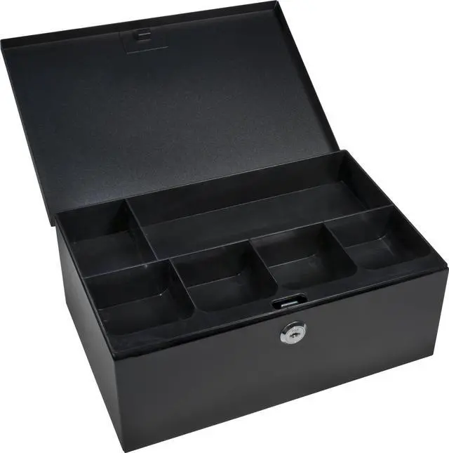Main image of Cash Box and 6 Compartment Coin Tray with Key Lock