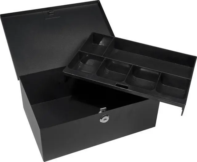 Alt view image 2 of 20 - Cash Box and 6 Compartment Coin Tray with Key Lock