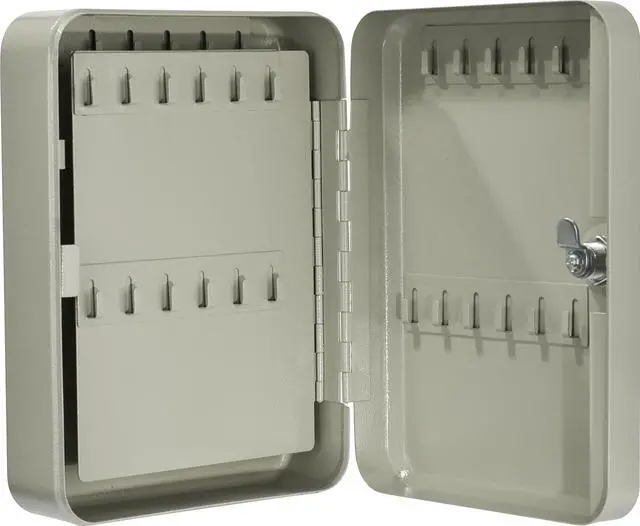 Alt view image 9 of 20 - Barska Key Cabinet, Wall Mount, 48 Keys Matte Steel AX11692