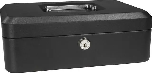Alt view image 4 of 19 - 8 Inch Black Cash Box with Key Lock