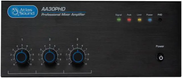 Alt view image 2 of 4 - Atlas Sound - AA30PHD - 30W 3 Input Mixer Amplifier
