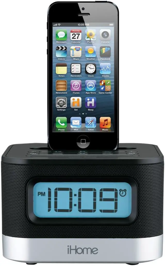 Alt view image 2 of 17 - IHOME IPL8B Stereo FM Clock Radio with Lightning Dock & Play (Black)