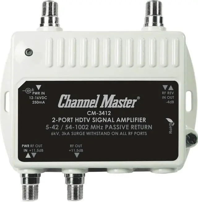 Alt view image 6 of 17 - Channel Master 3412 Ultra Mini Distribution Amplifier