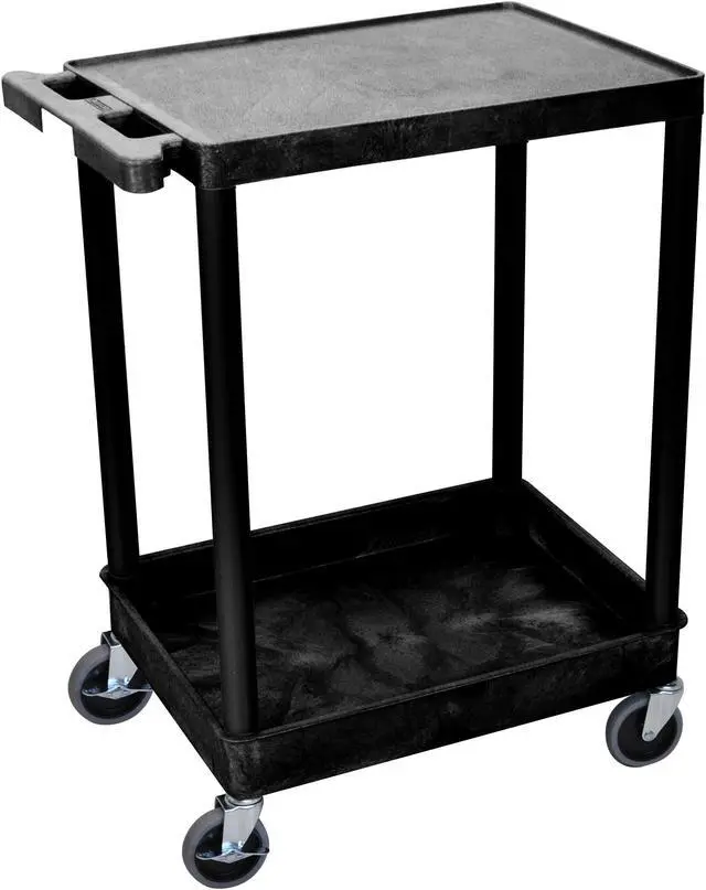 Alt view image 5 of 9 - Luxor STC21-B - Flat Top and Tub Bottom Shelf Cart