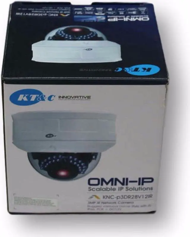 Alt view image 7 of 7 - KT&C OMNI-IP KNC-p3DR28V12IR 3MP Network IR Rugged Dome Camera, Plug-and-Play, 2.8-12mm, 24 LED