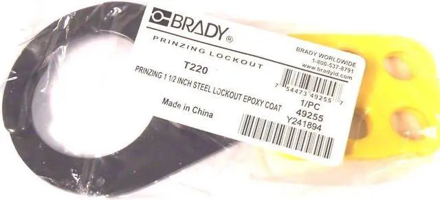 Alt view image 3 of 9 - BRADY T220 Lockout Hasp, Standard, 6 Lock, 5 In. L, Color: Yellow