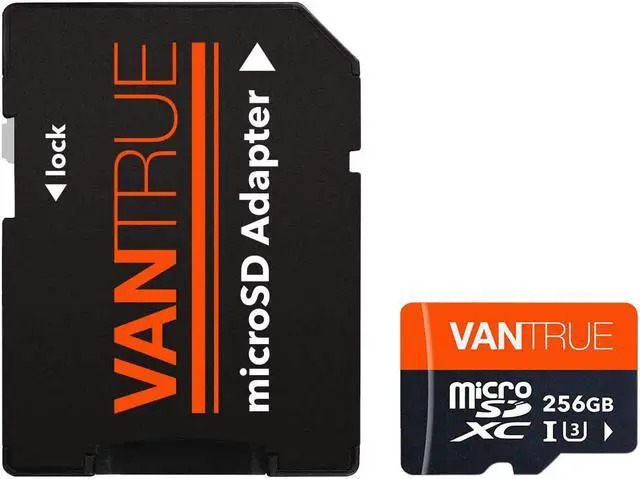 Alt view image 4 of 7 - Vantrue 256GB MicroSDXC UHS-I U3 V30 Class 10 4K UHD Video High Speed Transfer Monitoring SD Card with Adapter for Dash Cams, Body Cams, Action Camera, Surveillance & Security Cams