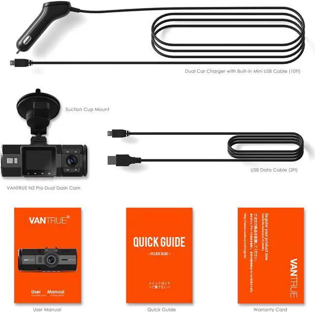 Alt view image 8 of 7 - Vantrue N2 Pro Uber Dual Dash Cam Infrared Night Vision, Dual Channel 1080P Front and Inside, 2.5K Single Front Car Accident Dash Camera, 24hr Motion Sensor Parking Mode, Support 256GB max