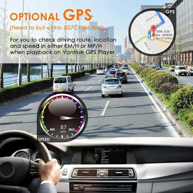 Alt view image 3 of 7 - Vantrue N2 Dual Dash Cam - 1080P FHD +HDR Front and Back Wide Angle Dual Lens In Car 1.5" LCD Dashboard Camera DVR Video Recorder with G-Sensor, Parking Mode & Super Night Vision