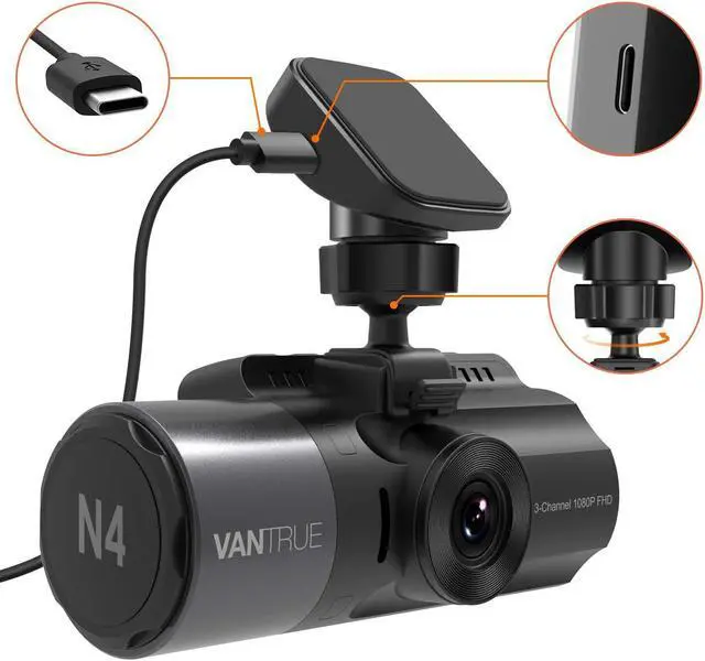 Alt view image 2 of 6 - Vantrue N4, N2S, T3 Dash Cam GPS Receiver Module Type C USB Port Adhesive Mount for Windows and Mac