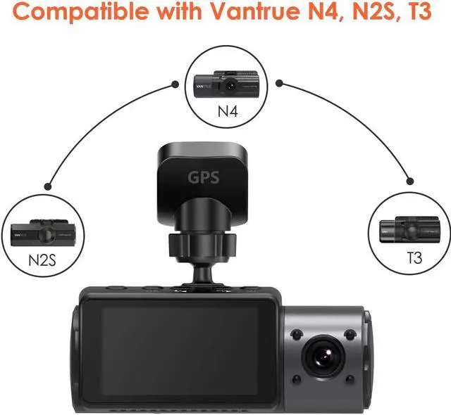Alt view image 3 of 6 - Vantrue N4, N2S, T3 Dash Cam GPS Receiver Module Type C USB Port Adhesive Mount for Windows and Mac