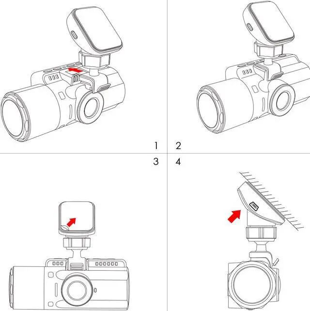 Alt view image 4 of 6 - Vantrue N4, N2S, T3 Dash Cam GPS Receiver Module Type C USB Port Adhesive Mount for Windows and Mac