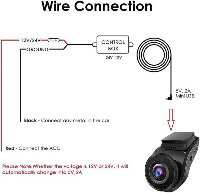 Alt view image 6 of 7 - Vantrue S1 Dash Cam 11.5ft Mini USB 12V 24V to 5V Dash Cam Hardwire Kit with Mini, ACS, ATO, Micro2 Add a Circuit Fuse Holders, Low Voltage Protection